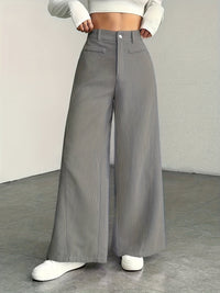 Nora | High-Waisted Wide-Leg Trousers in Apricot