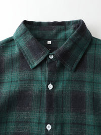 Clayton | Relaxed Checked Long-Sleeve Shirt in Green