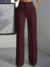Gillian | Tailored Wide-Leg Trousers in Red
