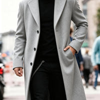 Giles | Men's Tailored Coat with Longline Shape and Clean Finish