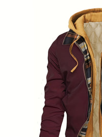 Brooks | Hooded Zip-Up Jacket in Burgundy