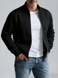Jeremy | Men's Jacket with Stand Collar and Textured Surface