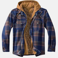 Wesley | Men's Hooded Jacket with Check Pattern and Insulated Lining