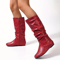 Lydia | Women's Mid Calf Boots with Slouch Shape and Flat Sole