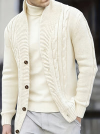 Donovan | Men's Cable Knit Cardigan with Button Front and Soft Feel