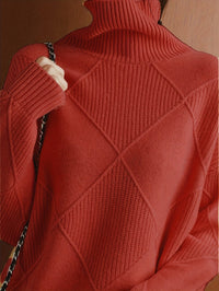 Freya | Textured Turtleneck Sweater in Yellow