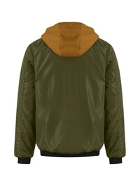 Brooks | Hooded Zip-Up Jacket in Military Green