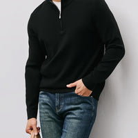 Silas | Men's Half Zip Jumper with Stand Collar and Clean Finish