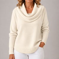 Marie | Women's Knit Jumper with Cowl Neck and Graceful Drape