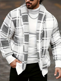 Chester | Cosy Textured Jacket in Grey & White