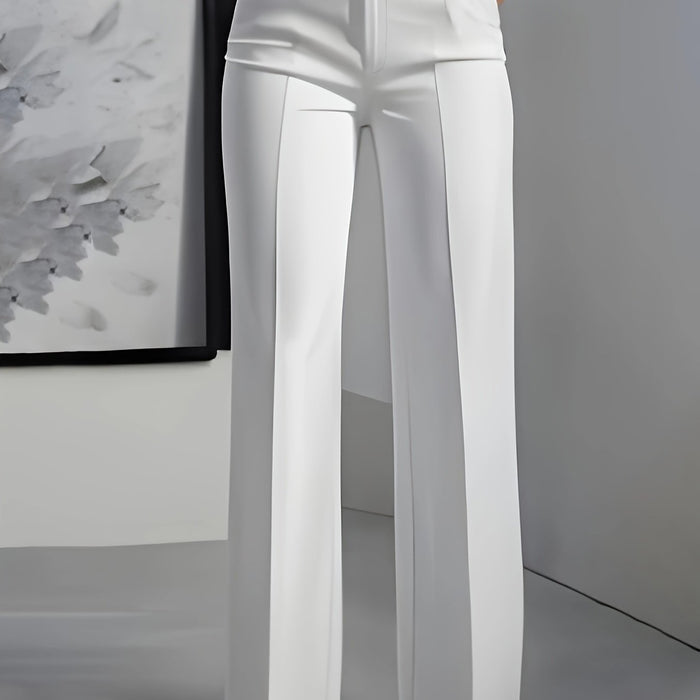 Gillian | Tailored Wide-Leg Trousers in White