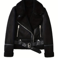 Rosabel | Cosy Biker Jacket in Black