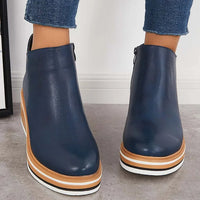 Eira | Women's Ankle Boots with Platform Sole and Smooth Finish