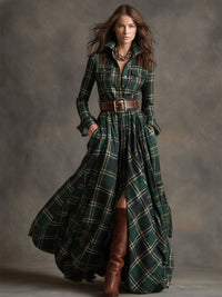 Harriet | Belted Shirt Dress in Red