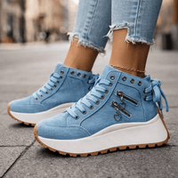 Fenella | Women's High Top Shoes with Lace Up Front and Cushioned Sole