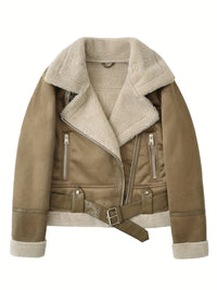 Rosabel | Cosy Biker Jacket in Camel
