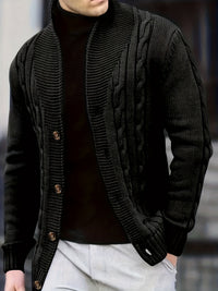 Donovan | Men's Cable Knit Cardigan with Button Front and Soft Feel
