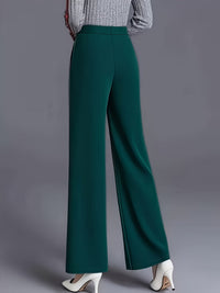 Marlene | High-Waisted Straight-Leg Trousers in Pale Pinkish Gray