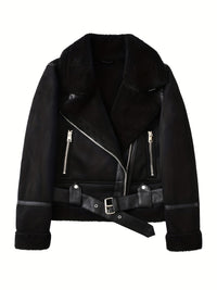 Rosabel | Cosy Biker Jacket in Black
