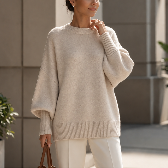 Marigold | Women's Oversized Knit Jumper with Balloon Sleeves