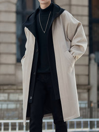 Cornelius | Layered Hooded Longline Coat in Black