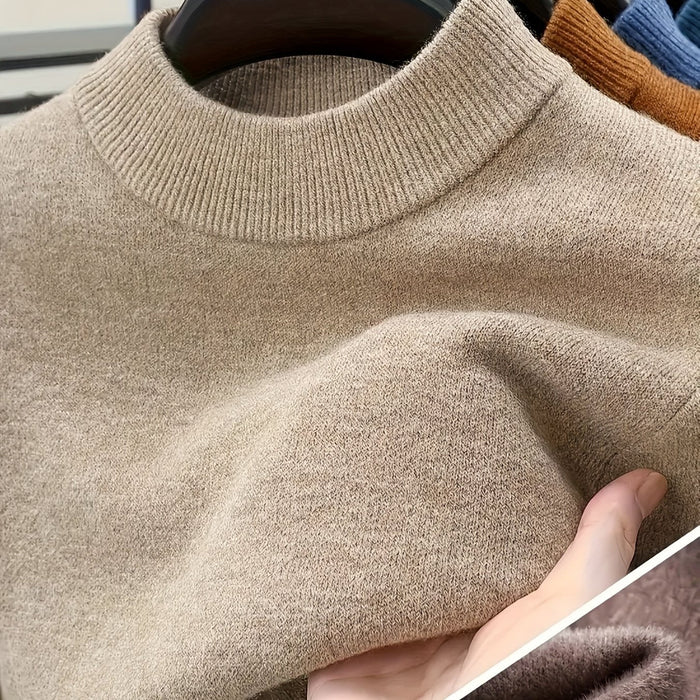 Cedric | Cosy Mock-Neck Sweater in Camel