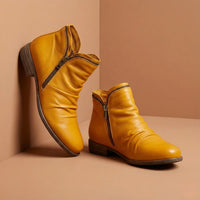 Sybil | Women's Ankle Boots with Ruched Shaft and Block Heel