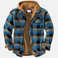 Wesley | Men's Hooded Jacket with Check Pattern and Insulated Lining