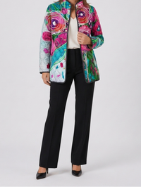 Katrine | Women's Padded Jacket with Floral Print and Light Warmth
