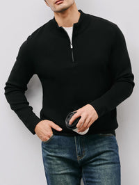 Silas | Men's Half Zip Jumper with Stand Collar and Clean Finish