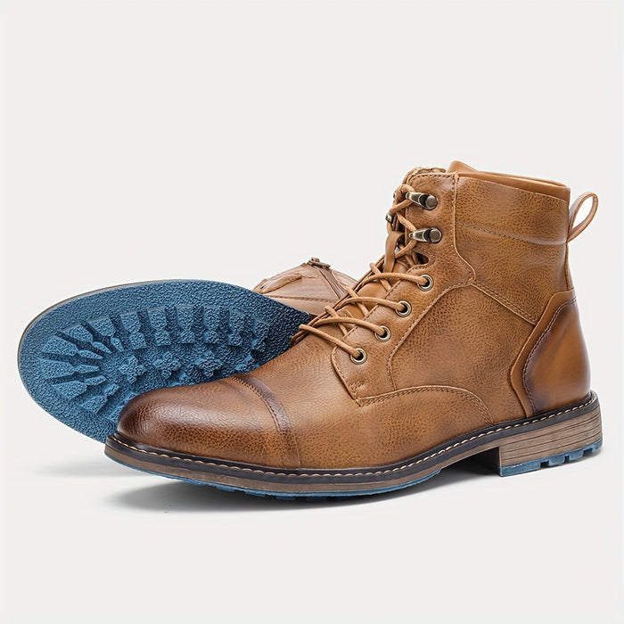 Wallace | Men's Lace Up Boots with Cap Toe and Classic Shape