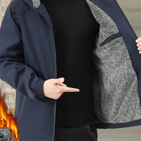 Calvin | Warm Hooded Zip-Up Jacket in Navy