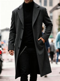 Giles | Men's Tailored Coat with Longline Shape and Clean Finish