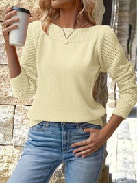 Marion | Openwork Sleeve Sweater in Sky Blue