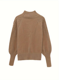 Penelope | Textured Cable-Knit Sweater in Green