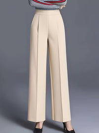 Marlene | High-Waisted Straight-Leg Trousers in Apricot