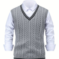 Lionel | Classic Cable-Knit Sweater Vest in Dark Grey