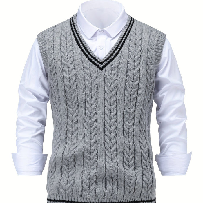 Lionel | Classic Cable-Knit Sweater Vest in Dark Grey