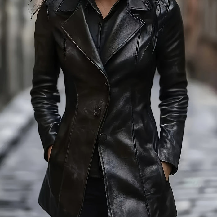 Fiona | Tailored Mid-Length Coat in Black