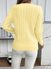 Lorelei | Cable-Knit Round Neck Sweater in Peacock Blue