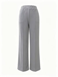 Marlene | High-Waisted Straight-Leg Trousers in Grey
