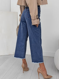 Ramona | Washed Straight-Leg Cropped Jeans in Royal Blue