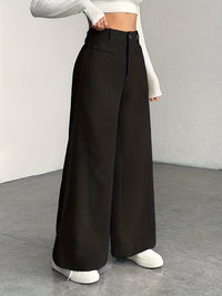 Nora | High-Waisted Wide-Leg Trousers in White