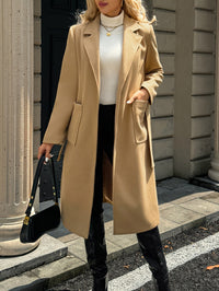 Juniper | Belted Longline Coat in Light Brown