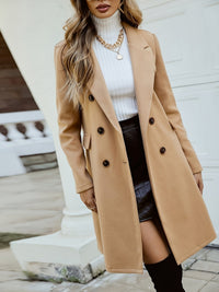Celeste | Double-Breasted Mid-Length Coat in Ginger