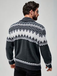 Whitaker | Men's Shawl Cardigan with Nordic Pattern and Warm Knit