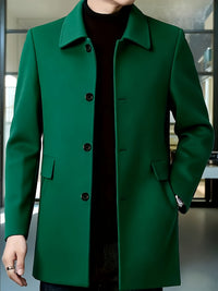 Cedric | Tailored Single-Breasted Overcoat in Green