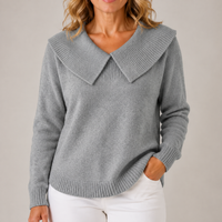 Maud | Women's Knit Cardigan with Collar and Relaxed Silhouette