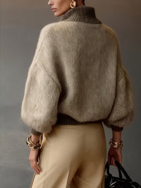 Sylvie | Relaxed Half-Zip Sweater in Khaki