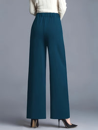 Marlene | High-Waisted Straight-Leg Trousers in Blue Navy